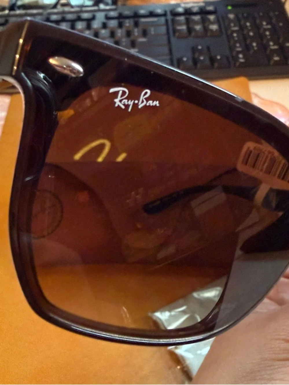 Ray-Ban Men’s Black Frame Brown Gradient Lens Sunglasses 0RB4466D